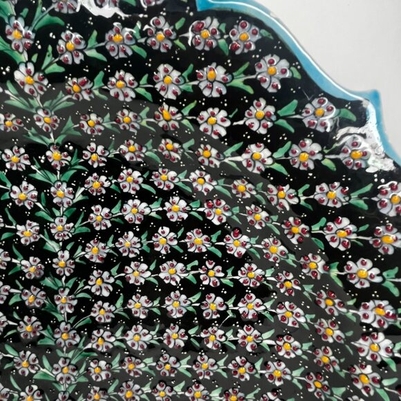 Decorative 12.5" Wall Hanging Plate Life Tree Pattern Turkish Ceramic Hand Paint - Picture 2 of 16